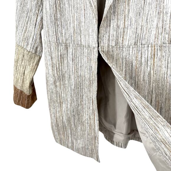 A la Carte Medium Sparkly Silver Wearable Art Jacket Blazer Blouse Shirt Top - Picture 6 of 9